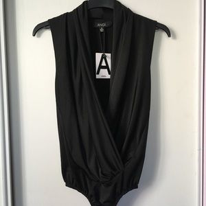 ANGL Black Cross Front Bodysuit